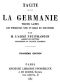 [Gutenberg 43789] • La Germanie / Texte latin avec introduction, notes et lexique des noms propres